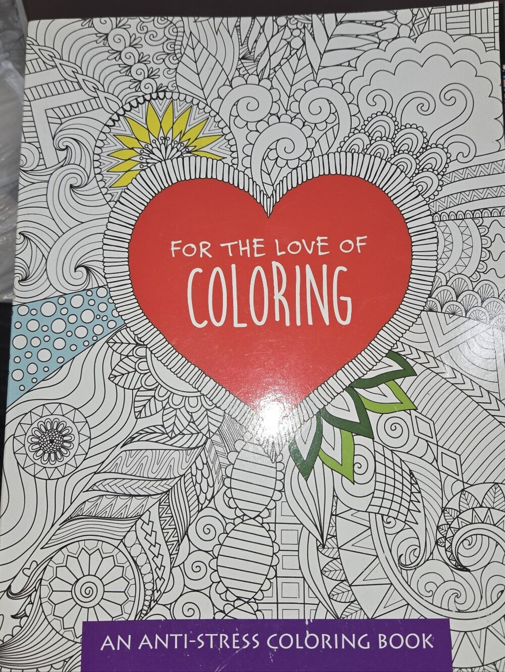 For the Love of Coloring Adult Coloring Book - Red & White Cover